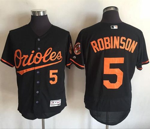 Orioles #5 Brooks Robinson Black Flexbase Authentic Collection Stitched MLB Jersey - Click Image to Close